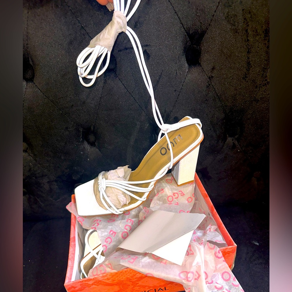 Chrome Reflective Strappy Heel